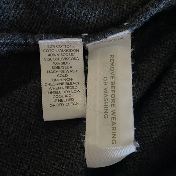 Loft Tie Cuff Open Cardigan Gray/Slate Blue S - Picture 7 of 7